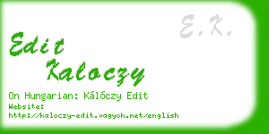 edit kaloczy business card