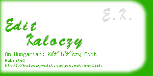 edit kaloczy business card